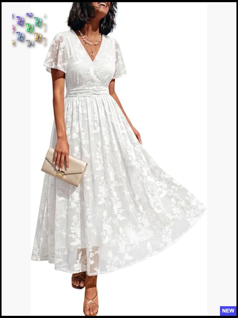 Floral Maxi Dress V-Neck Short Sleeve Wedding Guest Elegant With Pockets